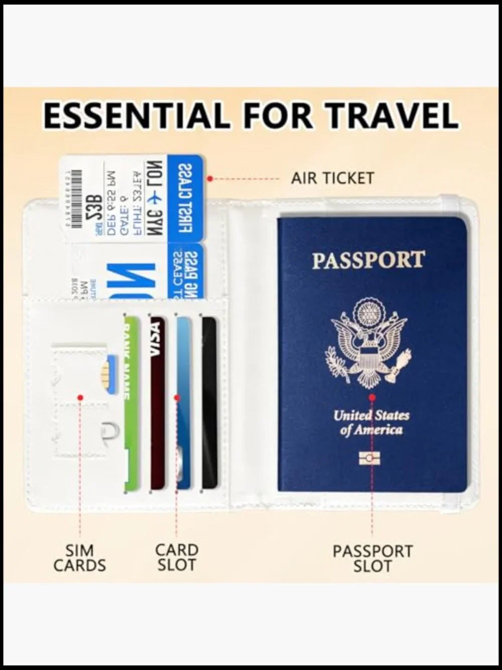 Premium Passport Holder RFID Blocking Leather Compact Travel Wallet for Women